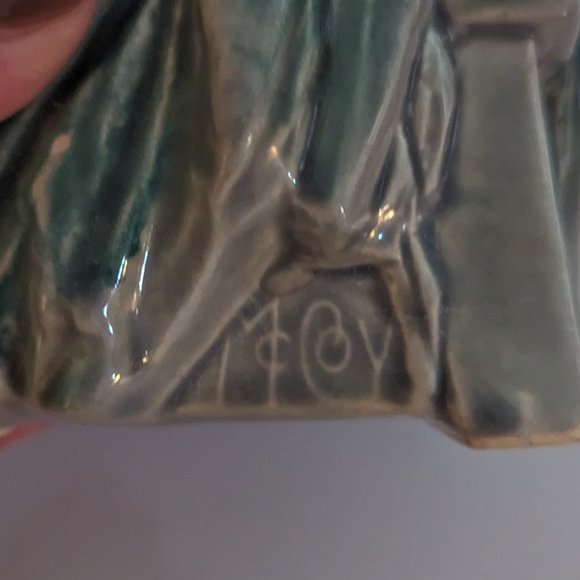 McCoy Vintage Ceramic Cat Planter / Vase Blue/Grey - Picture 6 of 6